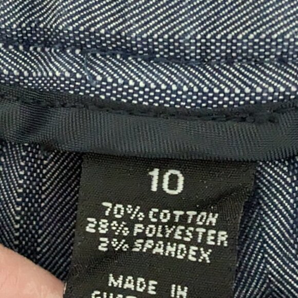 WOMEN'S "Ingredients" Stretch, Blue Striped Casual Zippered Pants; Size 10 - Picture 4 of 6